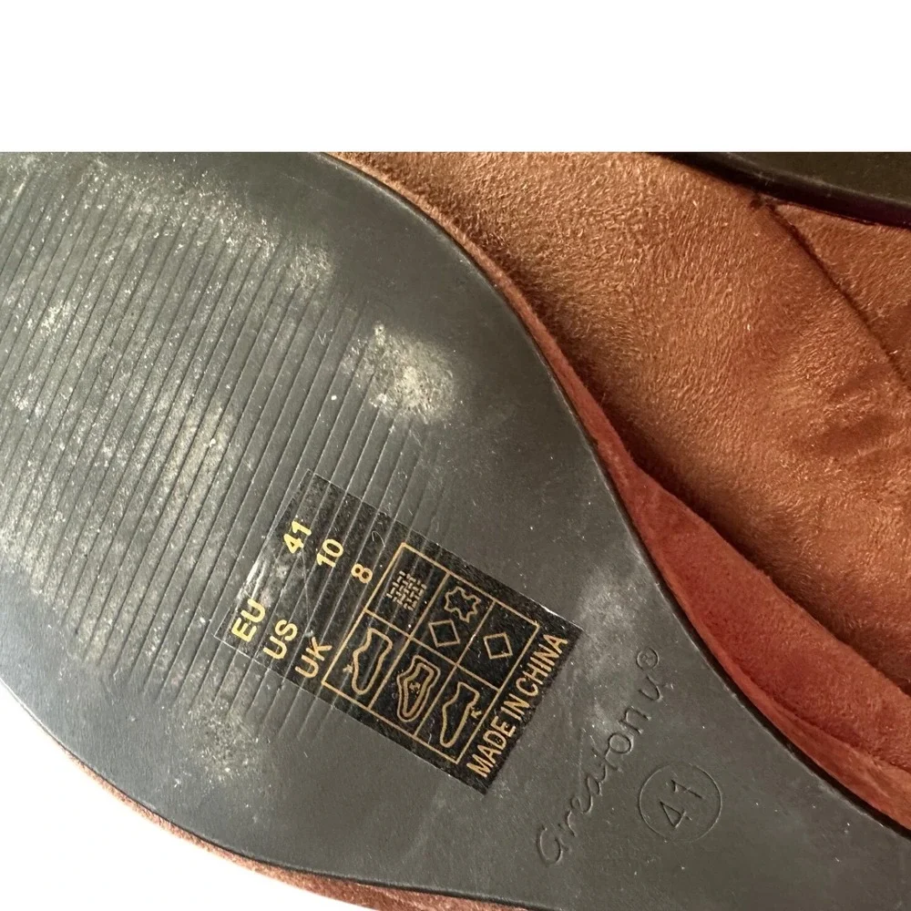 Greaton u Wedge Pumps Womens 10 Taupe Brown Suede‎ Round Toe Heels Excellent